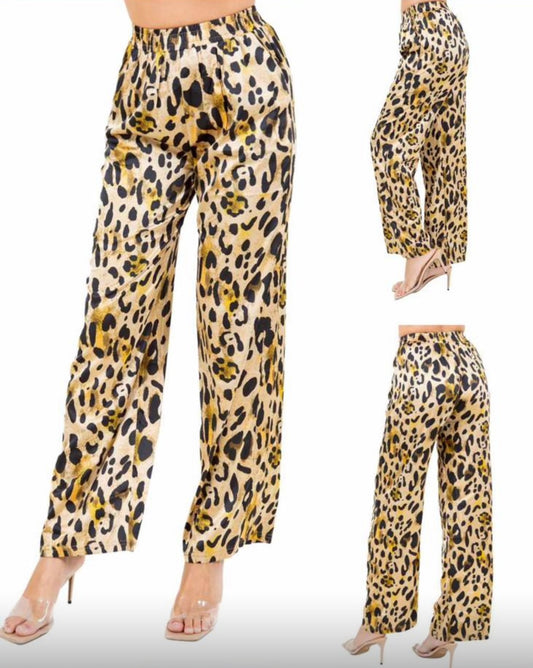 Animal Print long pants with pockets P3638