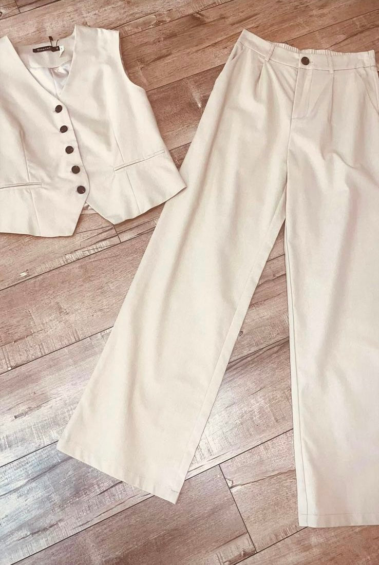 Beige Vest Set