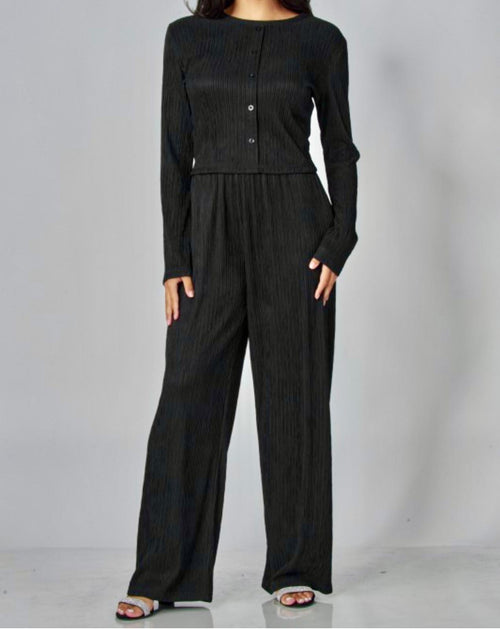 Button Down Round Neck Set