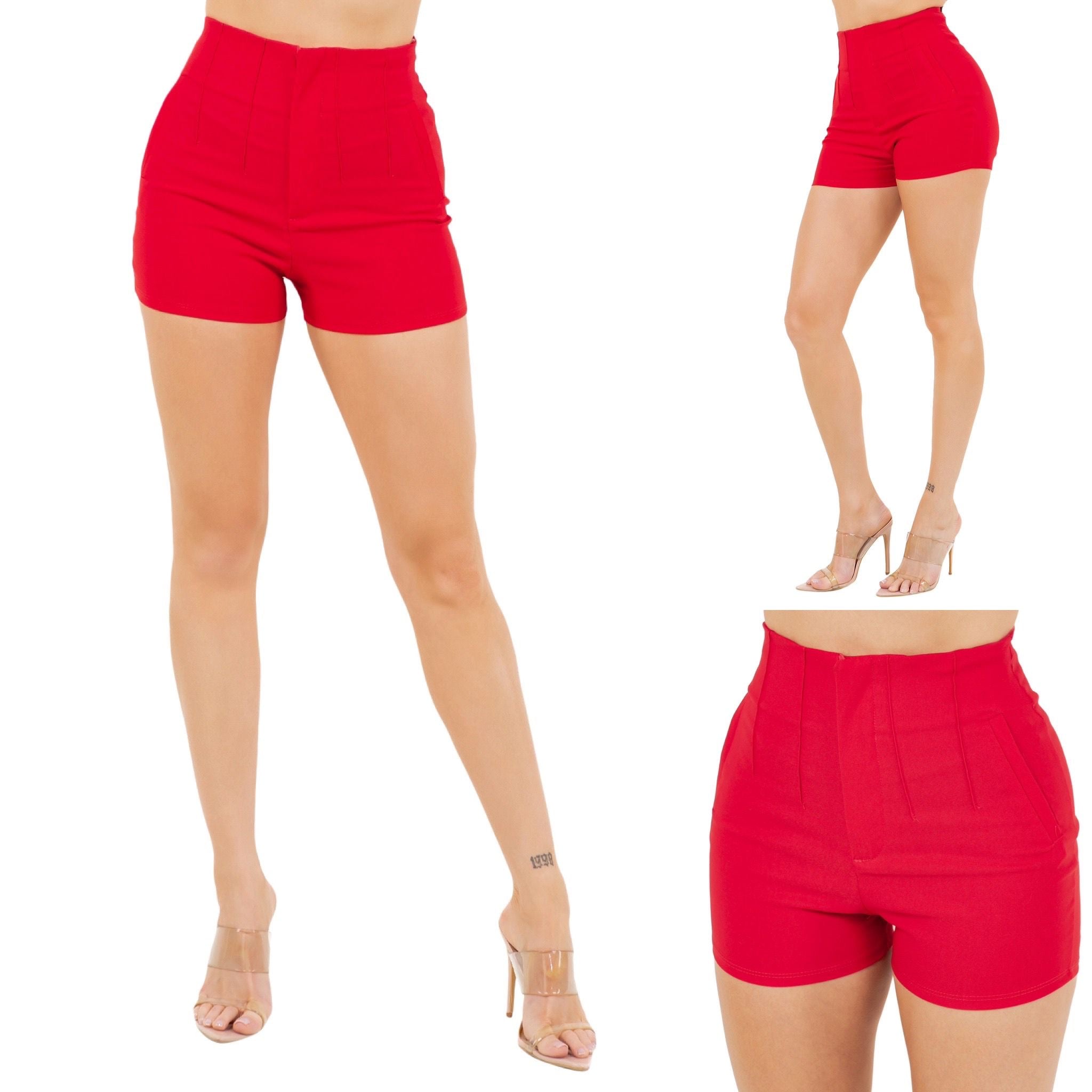 Red Stretchy Short